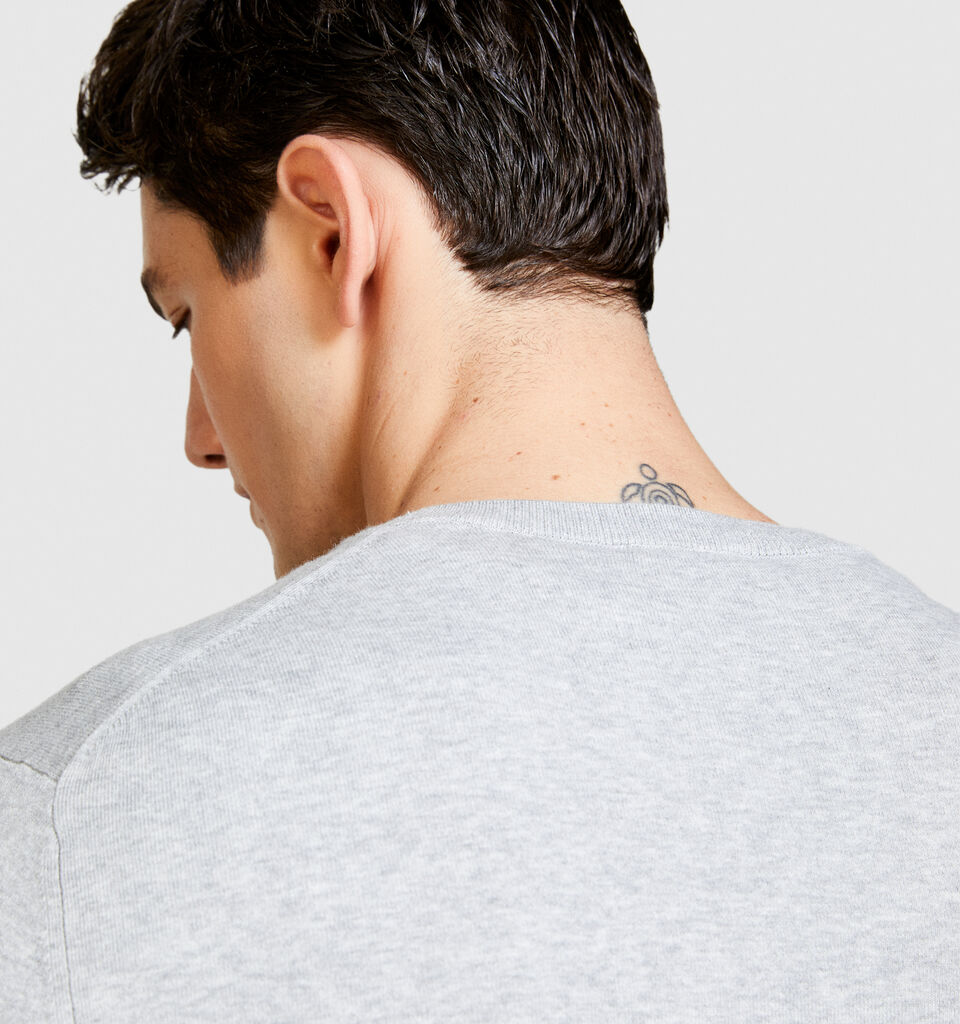 Slim fit sweater - men's crew neck sweaters - Light Gray | Sisley image number 6